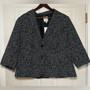 Sejour Black & White Flared 3/4 Sleeve Cropped Jacket NWOT Womens 16W.